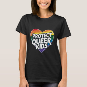  Bescherm queer kinderen  Regenboog Hart  LGBT tro T-shirt