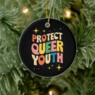 Bescherm Queere Jeugd Bescherm Trans Kinderen LGBT Keramisch Ornament