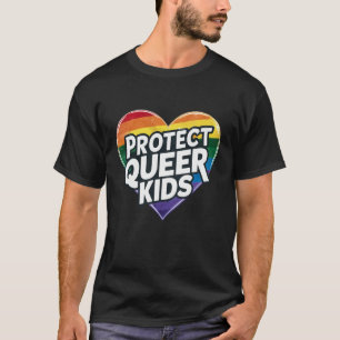  Bescherm Queere Kinderen Regenboog Hart  LGBT Pri T-shirt