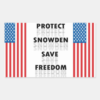 Bescherm Snowden Save Freedom - Decal Rechthoekige Sticker