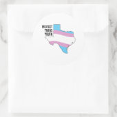 Bescherm Texas Trans Jongeren Ronde Sticker (Tas)