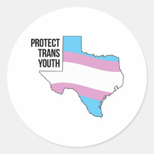 Bescherm Texas Trans Jongeren Ronde Sticker