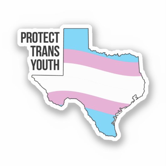 Bescherm Texas Trans Jongeren Sticker (Voorkant)