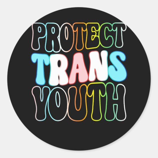Bescherm Trans Jeugd Kinder Transgender LHBT Pr Ronde Sticker (Voorkant)