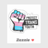 Bescherm Trans Jongeren - Pride Fist Sticker (Vel)
