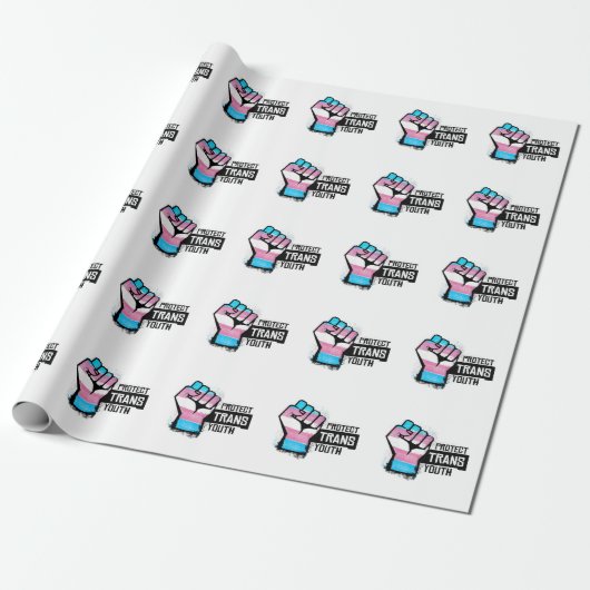 Bescherm Trans Jongeren - Pride Vuist Cadeaupapier (Uitgerold)