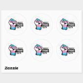 Bescherm Trans Jongeren - Pride Vuist Ronde Sticker (Vel)