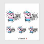 Bescherm Trans Jongeren - Pride Vuist Sticker (Vel)