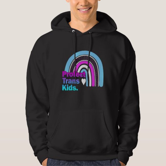Bescherm Trans Kind Pride LGBT Rainbow Hoodie (Voorkant)