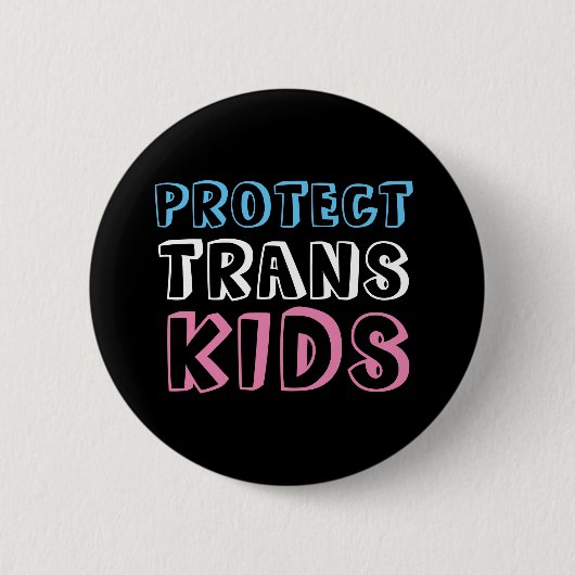Bescherm Trans-Kinder LGBT Trans-Rights Button (Voorkant)