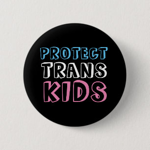 Bescherm Trans-Kinder LGBT Trans-Rights Button