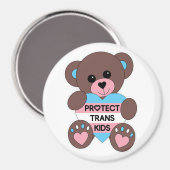 Bescherm Trans Kinder Pride Flag Teddy Bear Magneet (Voorkant / Achterkant)