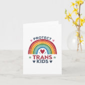 Bescherm Trans-Kinder steun Queer Youth Kaart (Gele Bloem)