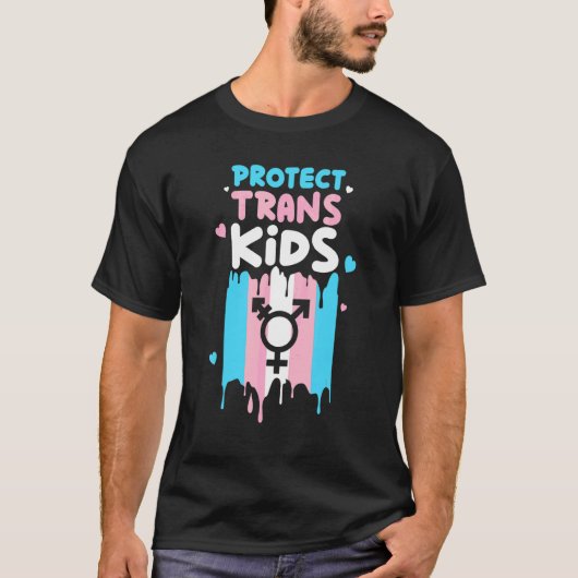 Bescherm Trans Kinder Transgender Flag Pride LGBT T-shirt (Voorkant)