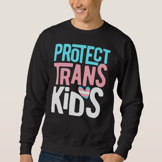Bescherm Trans Kinder Transgender LGBT Pride Manne Trui (Voorkant)