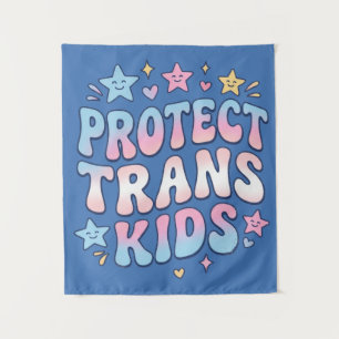 Bescherm Trans Kinderen Kawaii Stars Retro Pride Wandkleed