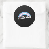 Bescherm Trans Kinderen - Regenboog Ronde Sticker (Tas)