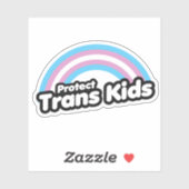 Bescherm Trans Kinderen - Regenboog Sticker (Vel)