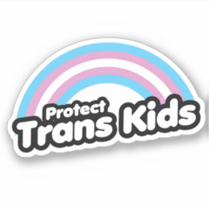 Bescherm Trans Kinderen - Regenboog Sticker