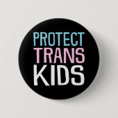 Bescherm Trans-Kinderen. Ronde Button 5,7 Cm (Voorkant)