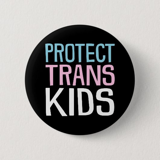 Bescherm Trans-Kinderen. Ronde Button 5,7 Cm (Voorkant)