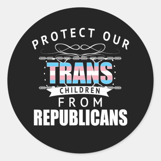 Bescherm Trans Kinderen Ronde Sticker (Voorkant)