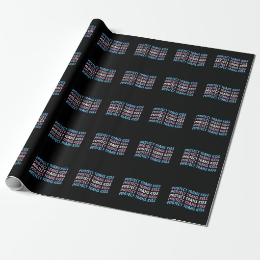 Bescherm Trans Kinderen - Trans Vlag Golf Cadeaupapier (Uitgerold)