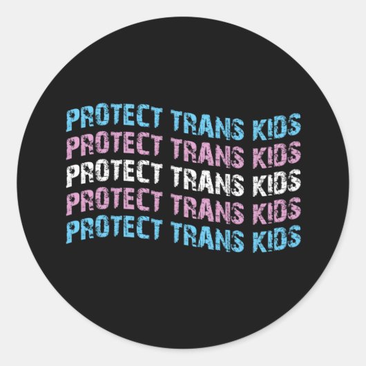 Bescherm Trans Kinderen - Trans Vlag Golf Ronde Sticker (Voorkant)