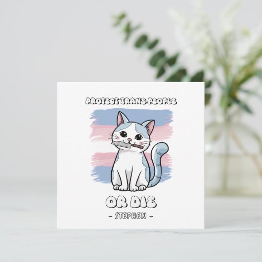 Bescherm trans mensen of sterf - Fierce Cat (Staand voorkant)