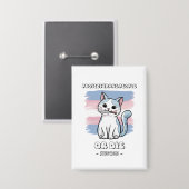 Bescherm trans mensen of sterf - Fierce Cat Button (Voorkant / Achterkant)