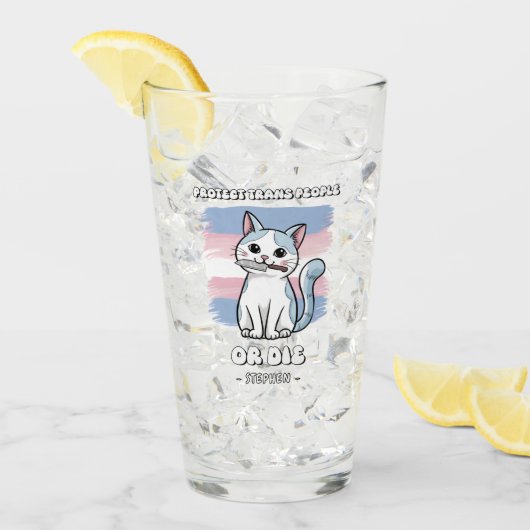 Bescherm trans mensen of sterf - Fierce Cat Glas (Voorkant ijs)