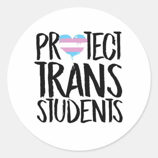 Bescherm trans studenten ronde sticker (Voorkant)