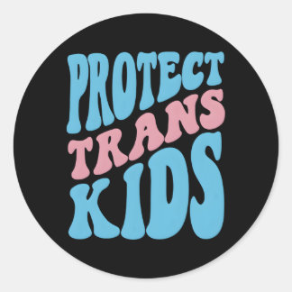 Bescherm Trans Transgender LGBTQ Pride vlag op de  Ronde Sticker