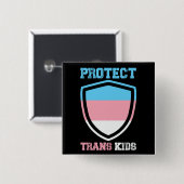 Bescherm Transkinderen Vierkante Button 5,1 Cm (Voorkant /achterkant)
