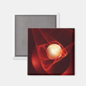 Bescherm u, moderne Abstracte rode fractale kunst Magneet (Voorkant / Achterkant)