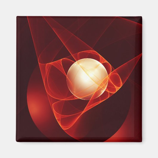 Bescherm u, moderne Abstracte rode fractale kunst Magneet (Voorkant)