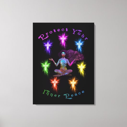 Bescherm uw binnenste vredesvrouw Chakra Canvas Afdruk (Voorkant)