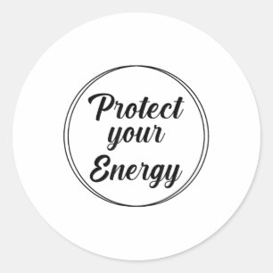 Bescherm uw energie en geestelijke gezondheidsbewu ronde sticker
