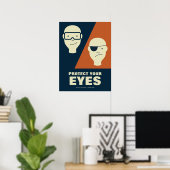 Bescherm uw Eyes Workplace Safety Retro Poster (Thuiskantoor)
