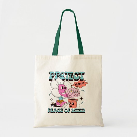 Bescherm uw gemoedsrust Retro Flower Design Tote Bag (Voorkant)