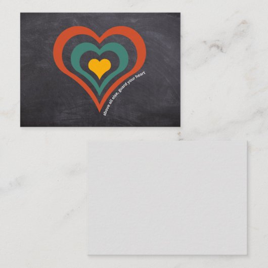 Bescherm uw hartbijbel Verse Retro Christelijke no Notitiekaartje (Voorkant / Achterkant)