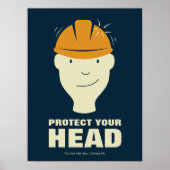 Bescherm uw hoofd-werkpleister poster (Voorkant)