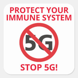 Bescherm uw immuunsysteem, stop 5G Vierkante Sticker