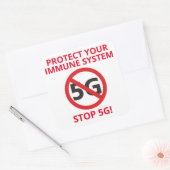 Bescherm uw immuunsysteem, stop 5G Vierkante Sticker (Envelop)