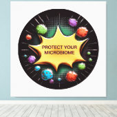 Bescherm uw microbioom probiotica voor de gezondhe canvas afdruk (Insitu (Houten vloer))