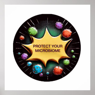 Bescherm uw microbioom probiotica voor de gezondhe poster