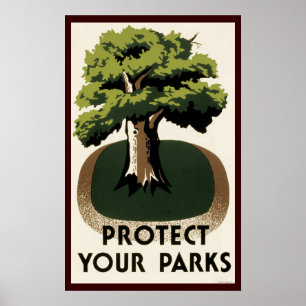 Bescherm uw parken poster