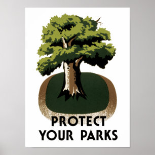 Bescherm uw parken poster