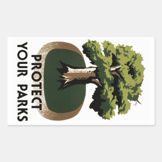 Bescherm uw parken rechthoekige sticker (Voorkant)