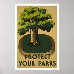Bescherm Uw Parks 1938 WPA Poster